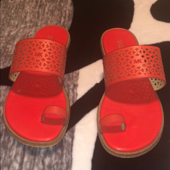 Michael Kors Shoes - Michael Kors orange flip flops